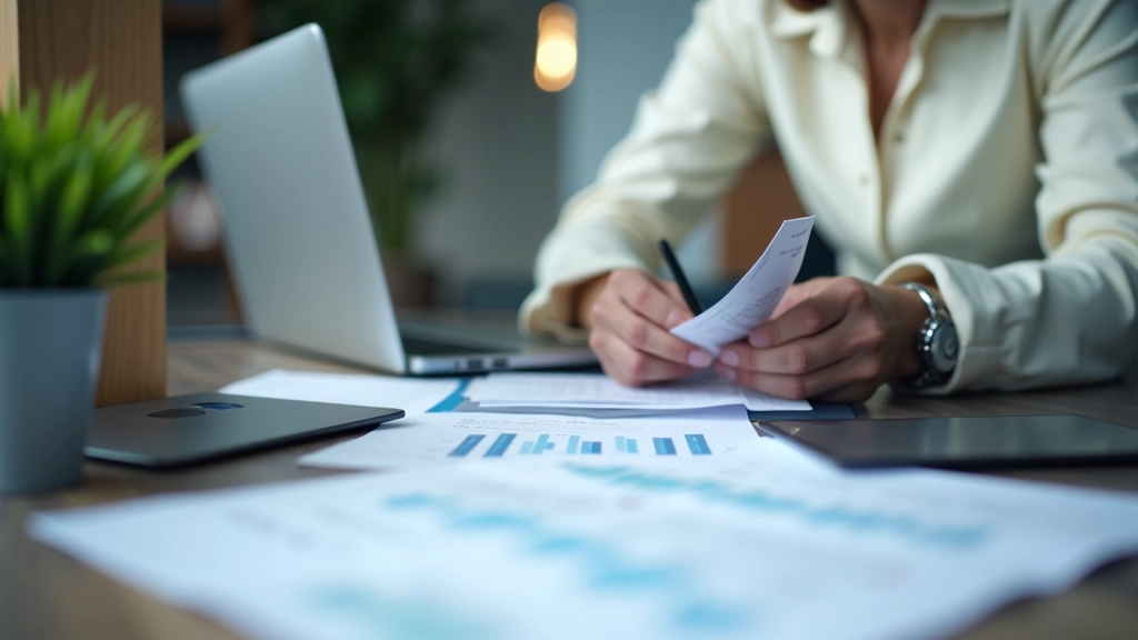 Ein Finanzexperte arbeitet an seinem Schreibtisch mit Dokumenten und Analysen zur Fiskalpolitik